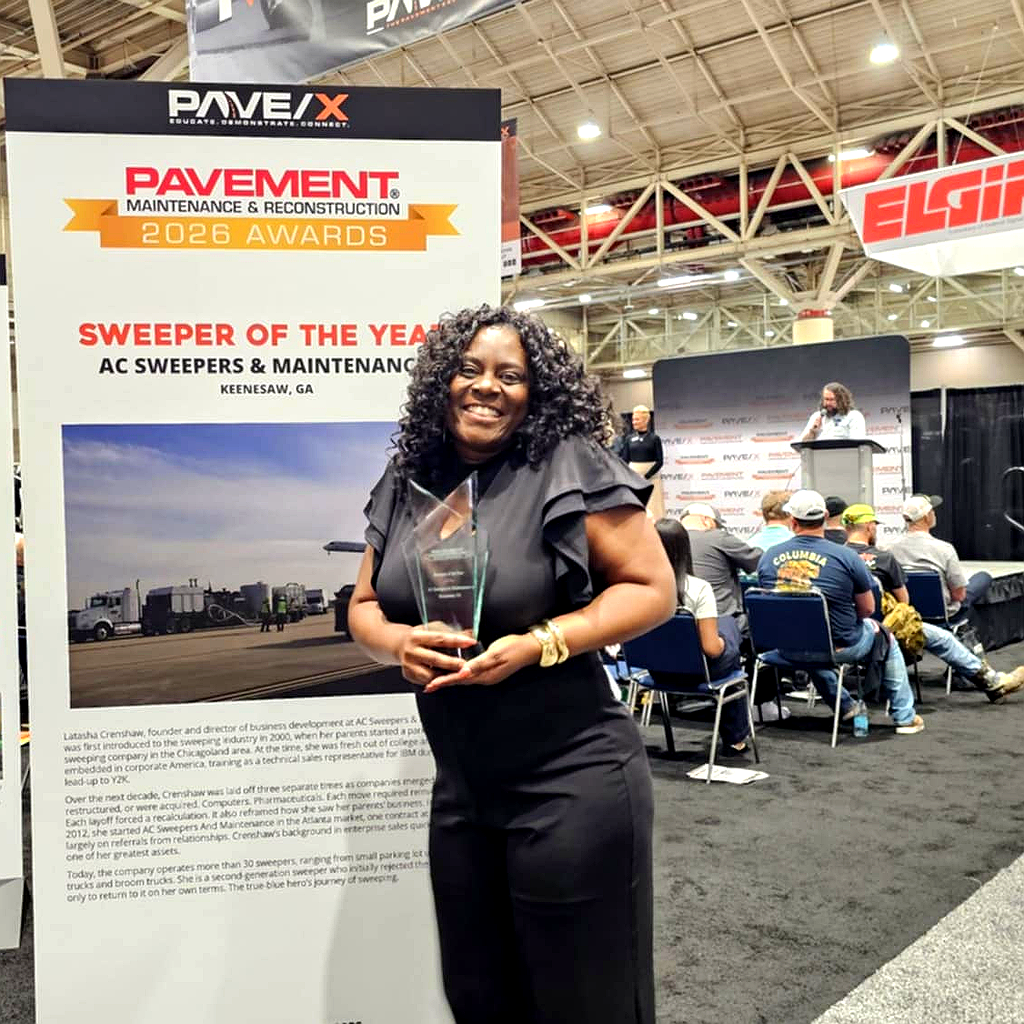 AC Sweepers & Maintenance wins 2026 Sweeper of teh Year at the Pave/X Pavement Awards