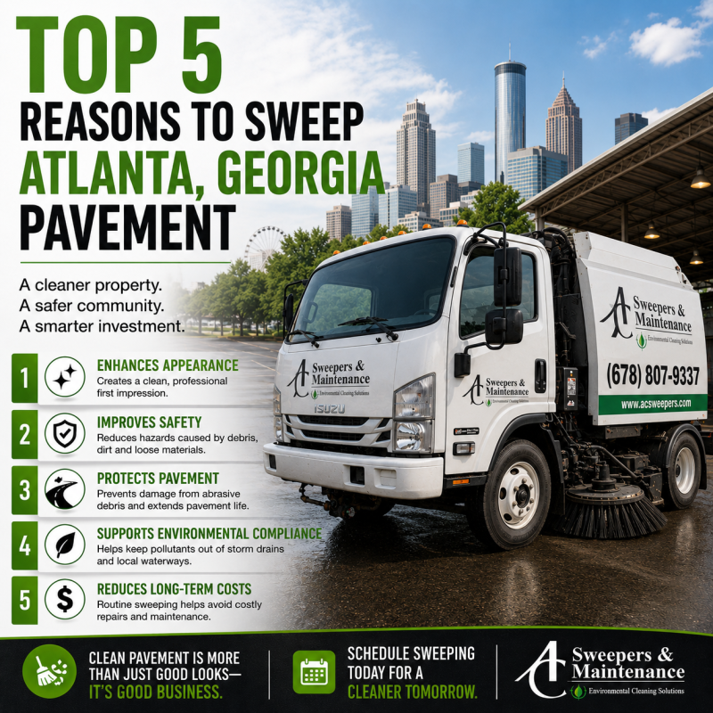 Street Sweeping The Top Five Reasons to Sweep Atlanta, Georgia Pavement